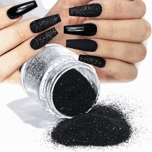 

nail glitter 3g sugar powder black white art pigment dipping dust laser sequin decoration for girl nails, Silver;gold