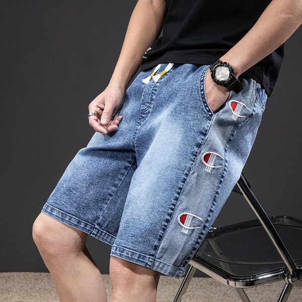 

men's jeans -8xl early spring five-point pants plus size shorts casual fat, Blue
