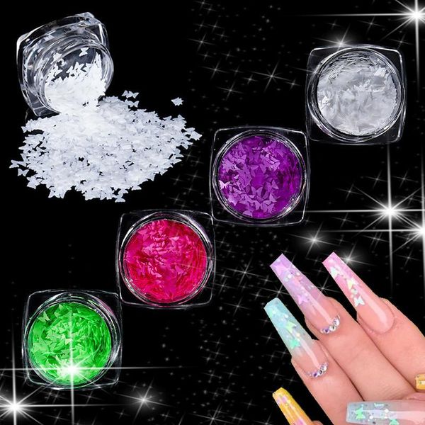 

imported nail art butterfly sequins glitter square bottle decoration decorations, Silver;gold