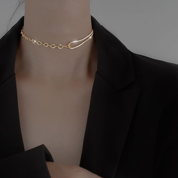 

senior feeling necklace female niche design feeling necklace necklace female tide chain web celebrity clavicle contracted temperament, Silver