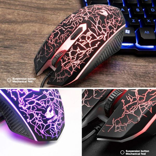 

keyboard mouse combos 1set t11 english version button key rainbow backlight mechanical keypad for pc lapdeskgaming kit