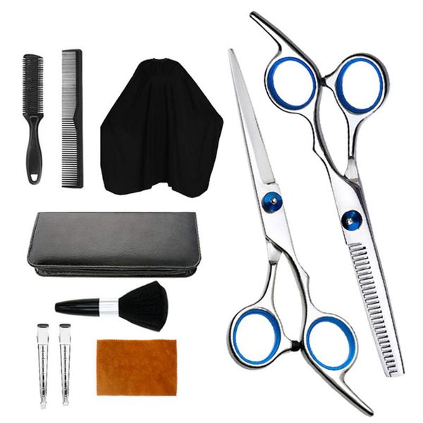 

hair scissors 1 set of 10pcs haircut tools professional cutting thinning shears comb clips brush cape