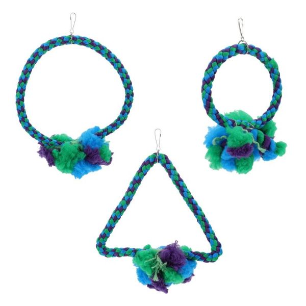

other bird supplies 3pcs creative swing toys cotton rope parrot standing cage