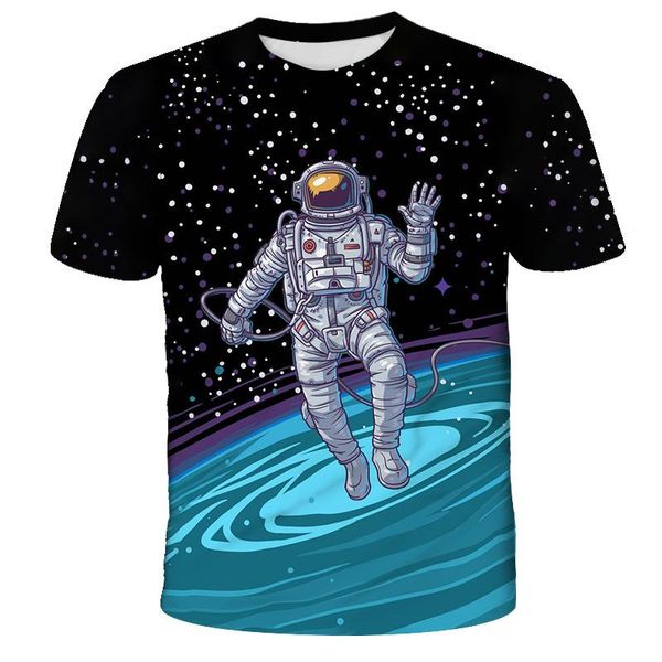 

men's t-shirts summer 3d astronaut t-shirt boys and girls children sky star fashion street style children's, White;black