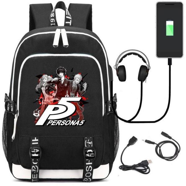 

Designer backpackBackpack Shin Megami Tensei Persona 5 Teenagers USB Charging Laptop Large Canvas School Bags Mochila Travel Shoulder Bag