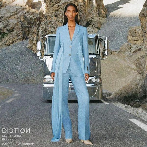 

designer women sets spring autumn chiffon streamer suit jacket and casual trousers office fashion two-piece set women's two pie, White