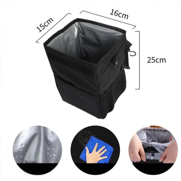 

waste bins multipurpose waterproof car trash can auto accessories organizer garbage dump for cars storage pockets