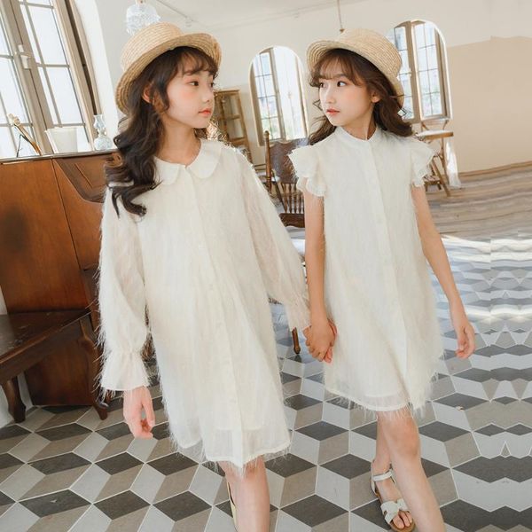 

arrival above knee mini casual lace a-line full solid regular o-neck elegant girl princess dress girl's dresses, Red;yellow