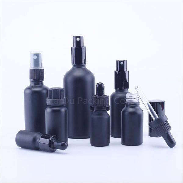 

5ml 10ml 15ml 20ml 30ml black glass bottle with dropper for essential oil, 50ml 100ml mablack perfume bottles storage & jars