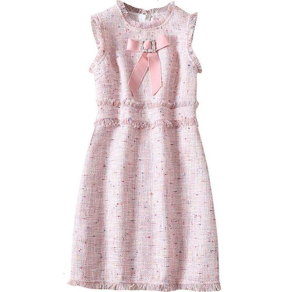 

casual dresses elegant womens arrival ladies sleeveless bowknot tweed christmas dress vestido de festa zx6t, Black;gray