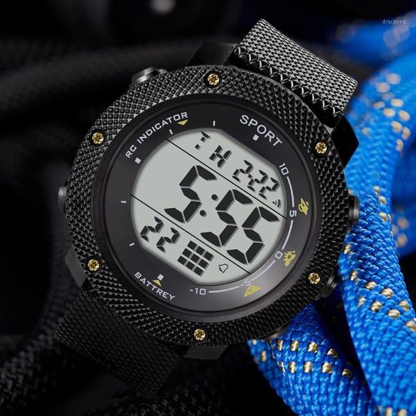 

digital watch men electronic clock fashion relogio high-end multi-function life waterproof sports wristwatch 40* wristwatches, Slivery;brown