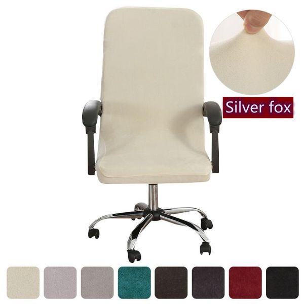 

chair covers m/l elastic silver velvet stretch home office cover computer washable armchair protection lift slipcover