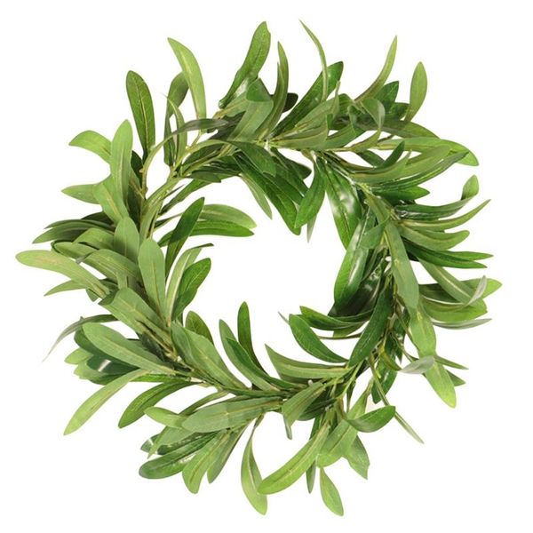 

artificial olive wreath, fake green leaves wreath for home front door hanging wall window wedding party all season decor