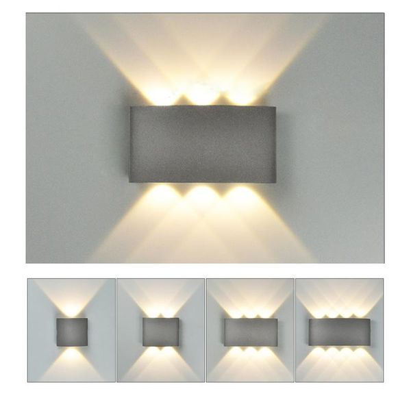 

up down cob led indoor lighting waterproof wall lamp modern aluminum home light sconce ac85-265v for bedroom corridor outdoor lamps