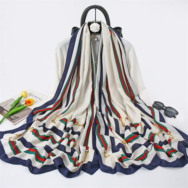 

2021 spring autumn spot decorative scarf mid-length cotton and linen feel korean fashion sunscreen shawl beach towel, Blue;gray