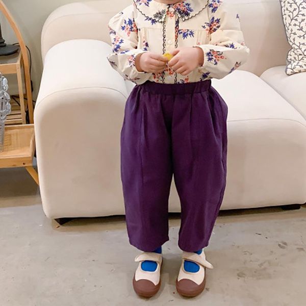 

spring kids trousers girls harem pants soild casual clothes, Blue