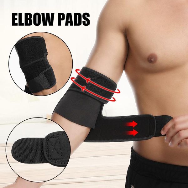 

elbow & knee pads support adjustable tennis breathable compression straps light for golfers tendonitis, Black;gray