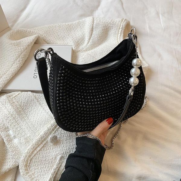 

evening bags ladies fashion bright diamond handbag 2021 female bag autumn tide chain messenger single shoulder armpit