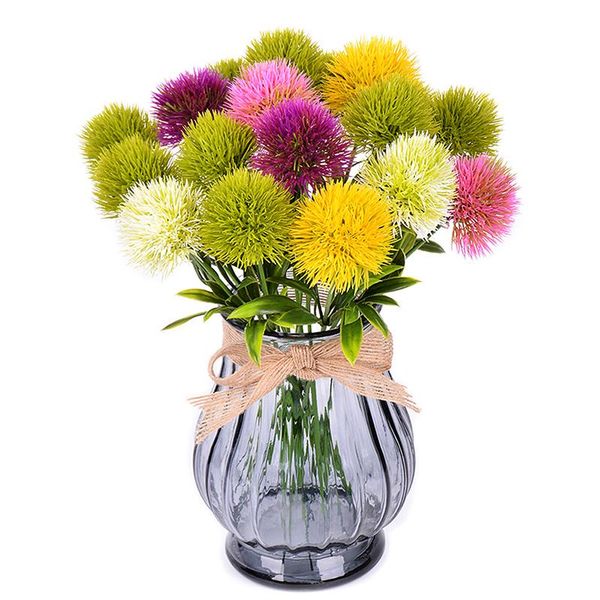 

5pcs artificial flowers dandelion bouquet wedding home year decoration diy wreath scrapbook gift box craft decorative & wreaths