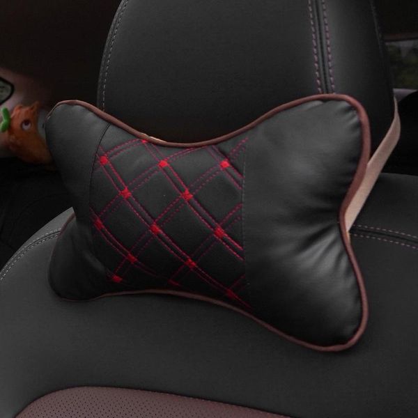 

seat cushions omslag 1pc car headrest and neck pillow four seasons protection leather breathable fabric soft comfortable auto accessories