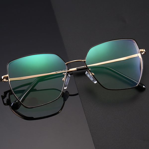 

16008 irregular large frame flat lens blue light proof glasses for men and women fashion sun glass lg4y, White;black
