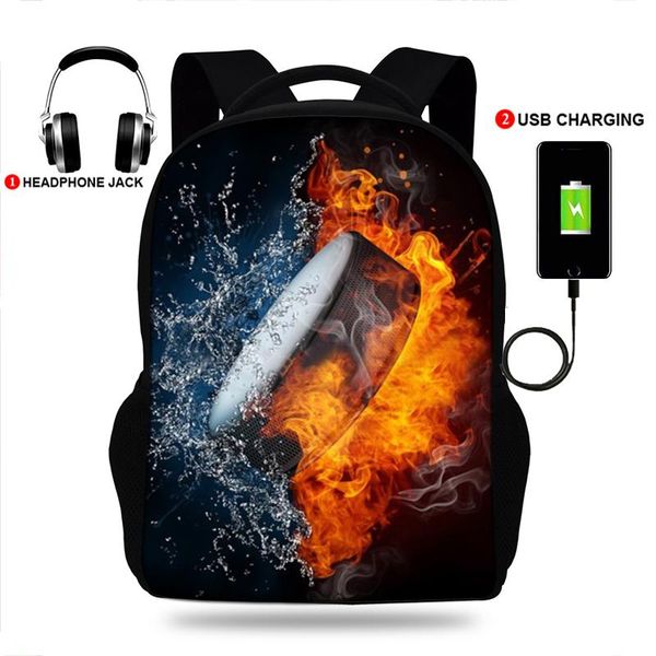 

backpack fashion canvas lapusb charge student backpacks ice hockey print school bag teenagers schoolbags