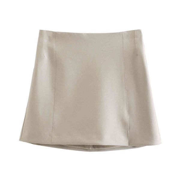 

women chic fashion with slit mini skirt vintage high waist side zipper female skirts mujer 210430, Black