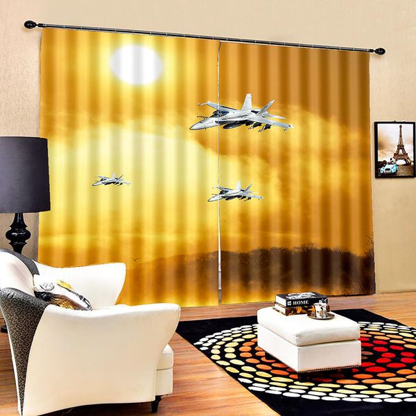 

luxury 3d window for living room bedroom gold blackout curtains