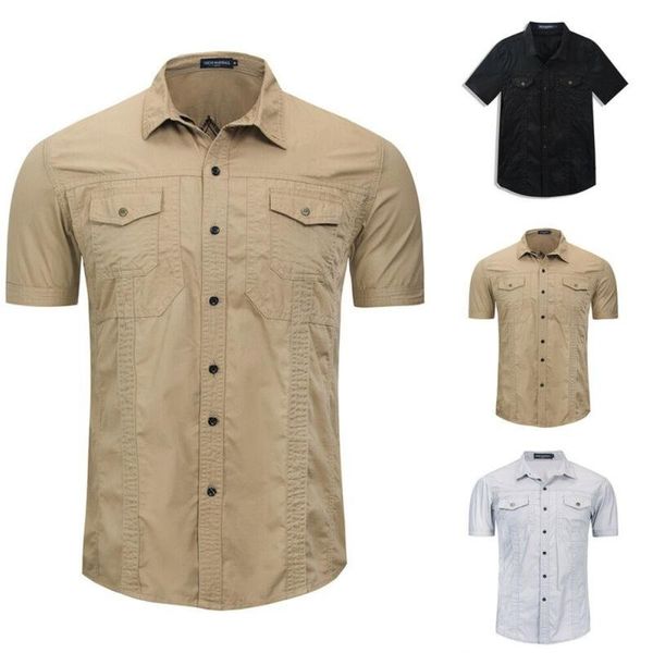 T-shirt da uomo T-shirt stile militare militare da uomo Camicia casual a maniche corte Camicetta estiva Top