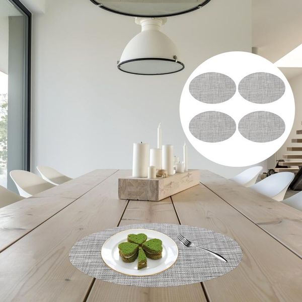 

mats & pads 4pcs thickened oval table mat washable heat insulating desk fork