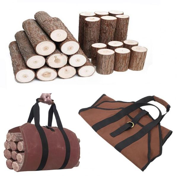 

storage bags canvas log carrier tote bag firewood holder convenient dustproof for camping