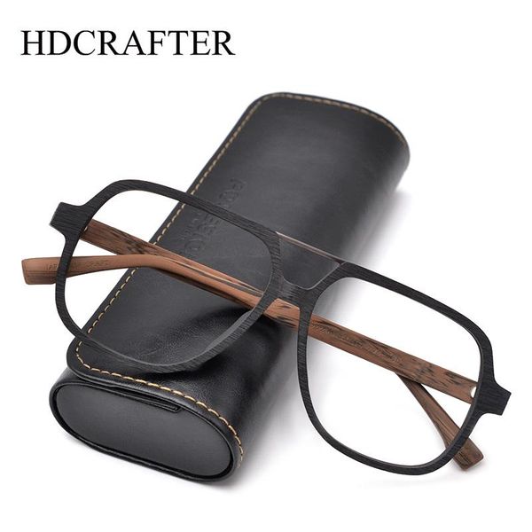 

fashion sunglasses frames hdcrafter wood oversized myopia optical glasses frame prescription men women rx progressive degree spectacles kore, Black