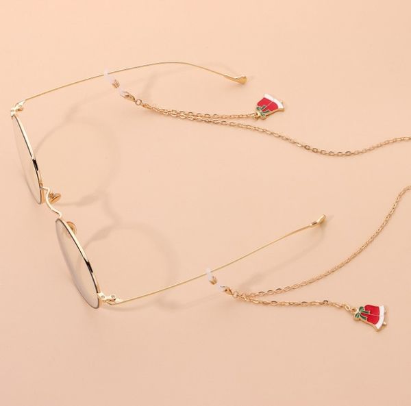 

european and american drop glaze christmas bell glasses chain versatile fashion tassel pendant