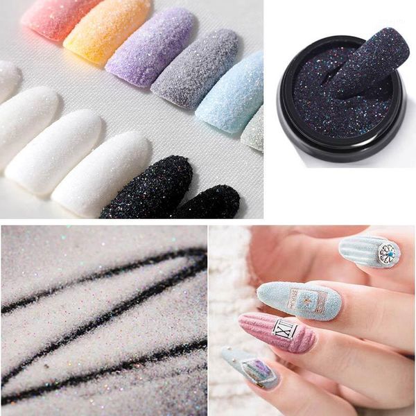 

box black white sugar aurora nail glitter powder starlight effect chrome dusts laser nails art decoration tips1, Silver;gold