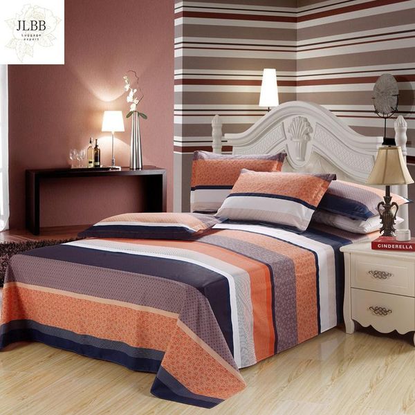 

fashion 100%cotton stripe bed flat sheet set gift  king twin full size 3pcs pillowcase bedding sets