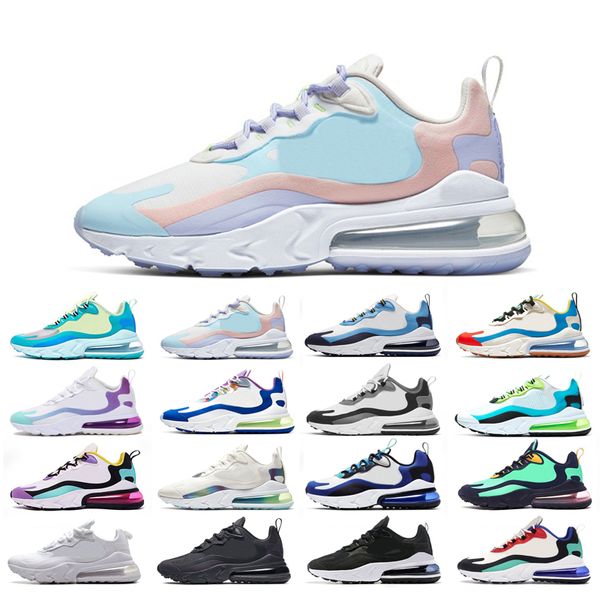 

original react running shoes man woman triple white bauhaus oracle aqua bubble electro green cream blue bright violet dusk purple size 36-45