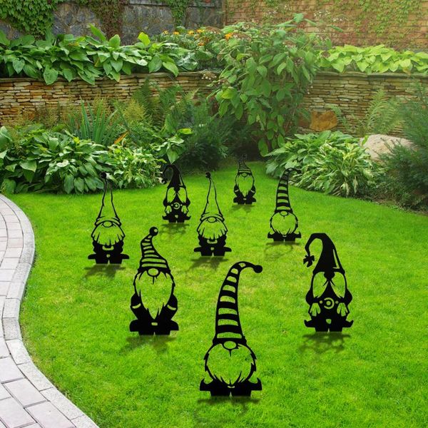 

iron gnomes decoration metal tree art garden steel silver gnome decorations