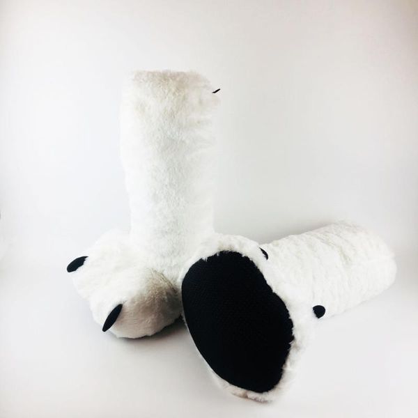 

slippers sunny everest bear slipper mid-calf winter warm shoes white 30cm family party 35-45, Black