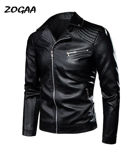 

men's fur & faux men motor vintage rock roll casual leather jacket coat autumn design biker rivet pockets pu jackets, Black