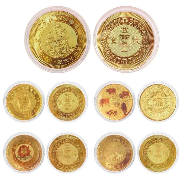 

gift wrap 2021 year gold coin decorative coins collection twelve zodiac ox commemorative