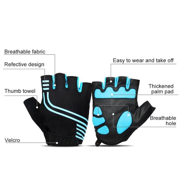 

half- finger gloves riding cycling outdoor accessories fitness, Black