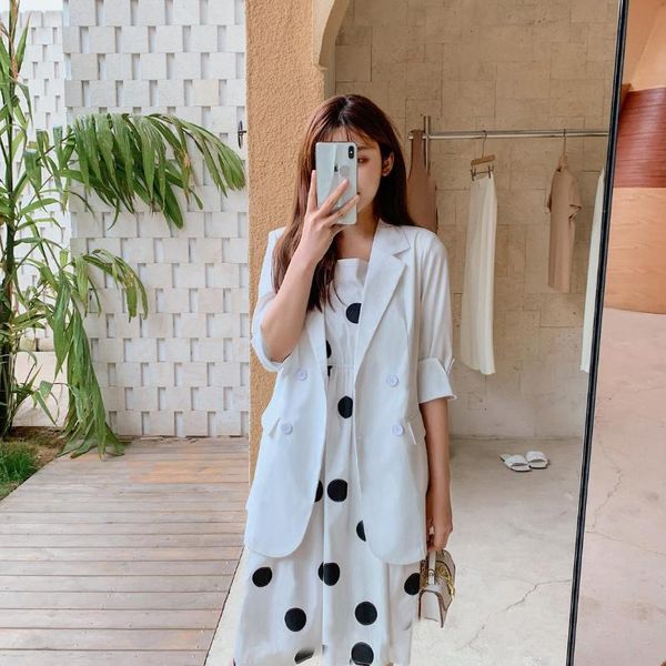 

women's blazer 2021 spring and summer korean version of the net red casual suit jacket coat suits & blazers, White;black