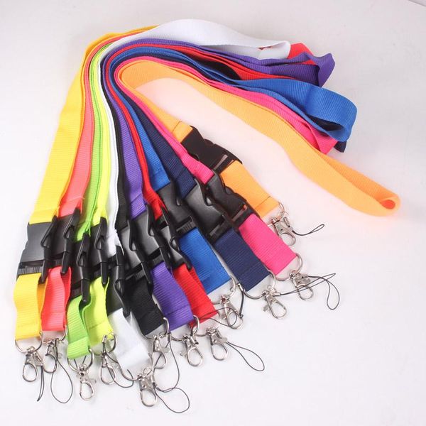 

keychains 500pcs keychain lanyard neck strap key ring for id pass card badge gym mobile phone usb holder hang rope, Silver