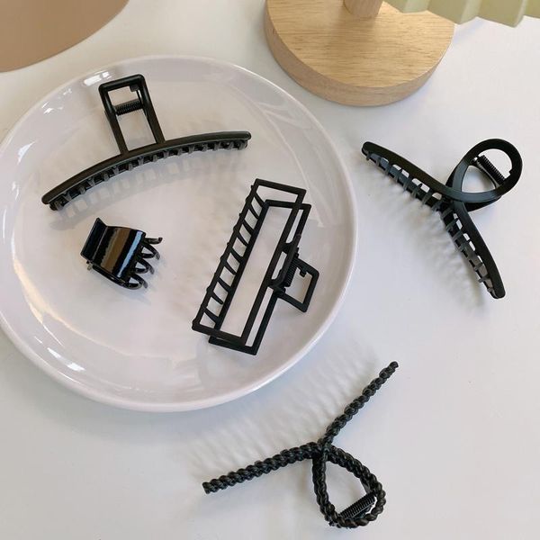

hair clips & barrettes 2021 hyperbole claw big size makeup square geometric hollow styling for women accessories, Golden;silver
