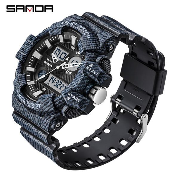 

wristwatches sanda men military sports digital watches 2021 fashion camouflage quartz watch luxury luminous waterprof wristwatch reloj, Slivery;brown