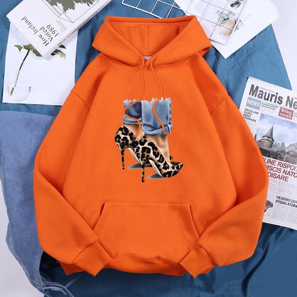 

men's hoodies & sweatshirts leopard high heel fashion print male street hooded hoody sport pullover style long sleeve for men tracksuit, Black