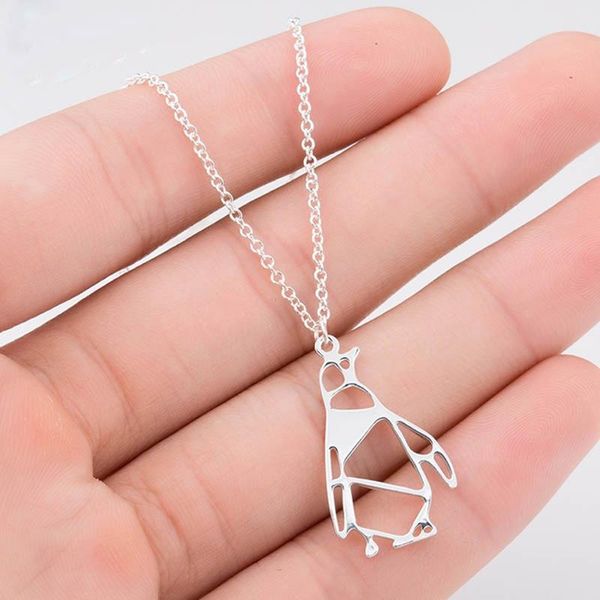 

pendant necklaces women cute origami penguin necklace for kids girls lovely animal trendy jewelry love, Silver