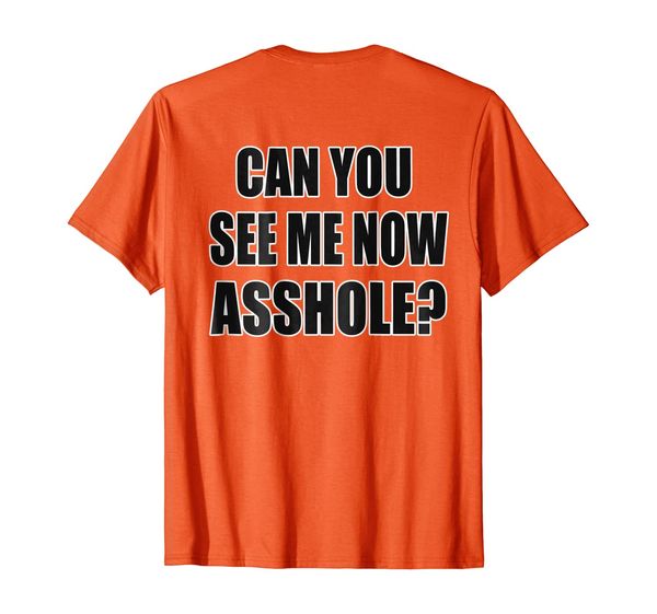 

can you see me now asshole funny t-shirt, White;black