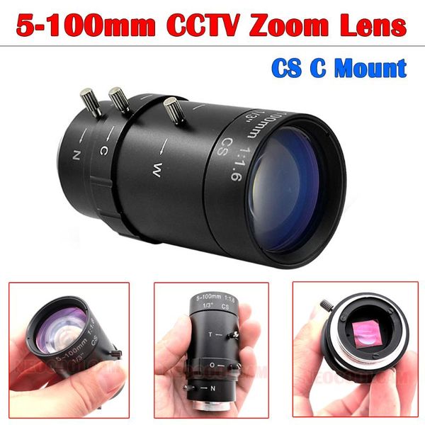 

lens neocoolcam industrial hd 5-100mm long focal length cs mount manual varifocal zoom cctv 650nm ir filter for security camera