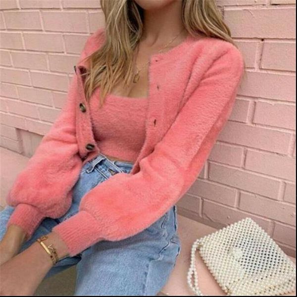 

clothes set autumn winter loose womens tracksuits long sleeve cardigan vest fleece kimono blouse coat jacket clothing, Gray